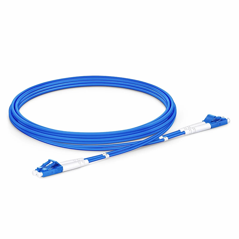 SFPS 2m (7ft) Armored Fiber Patch Cable, 2 Fibers, LC UPC Duplex to LC UPC Duplex, Single Mode (OS2), Riser (OFCR), 3.0mm, Blue SFPS