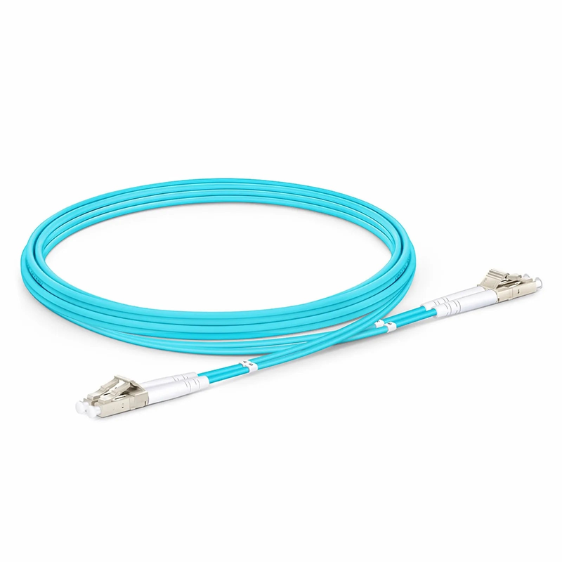 SFPS 2m (7ft) Armored Fiber Patch Cable, 2 Fibers, LC UPC Duplex to LC UPC Duplex, Multimode (OM3), Riser (OFCR), 3.0mm, Aqua SFPS