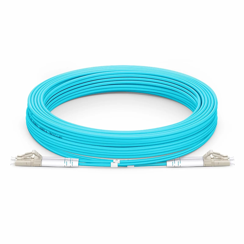 SFPS 10m (33ft) Armored Fiber Patch Cable, 2 Fibers, LC UPC Duplex to LC UPC Duplex, Multimode (OM3), Riser (OFCR), 3.0mm, Aqua SFPS