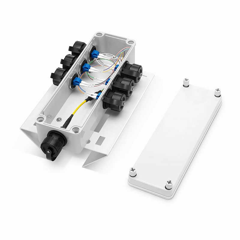 SFPS FTTA Waterproof MTP-12 to 6 x LC Duplex OS2 Fiber Optical Distribution Box with Pole Mounting Brackets SFPS