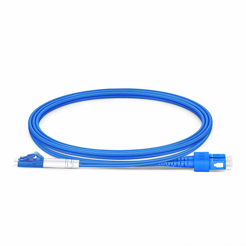 SFPS 1m (3ft) Armored Fiber Patch Cable, 2 Fibers, LC UPC Duplex to SC UPC Duplex, Single Mode (OS2), LSZH, 3.0mm, Blue SFPS