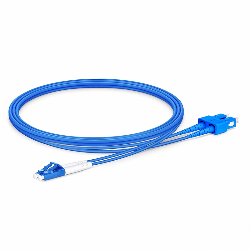 SFPS 1m (3ft) Armored Fiber Patch Cable, 2 Fibers, LC UPC Duplex to SC UPC Duplex, Single Mode (OS2), LSZH, 3.0mm, Blue SFPS