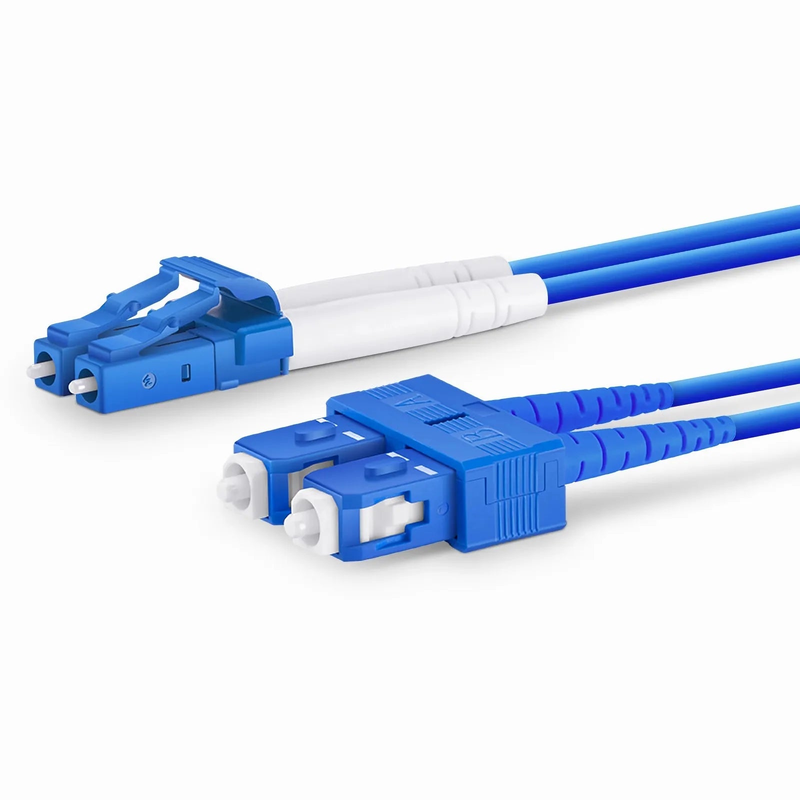 SFPS 1m (3ft) Armored Fiber Patch Cable, 2 Fibers, LC UPC Duplex to SC UPC Duplex, Single Mode (OS2), LSZH, 3.0mm, Blue SFPS