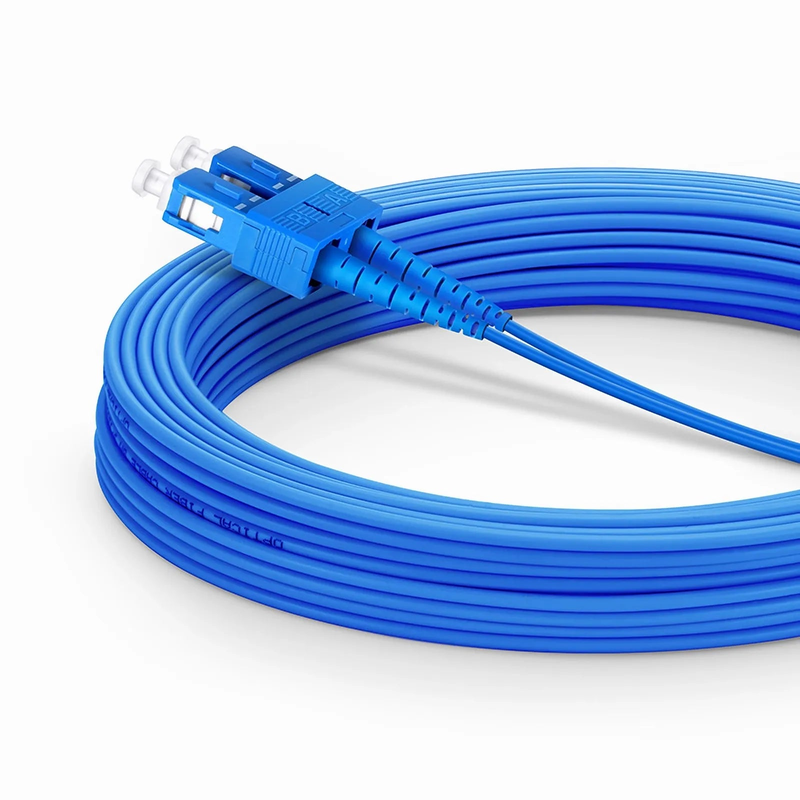 SFPS 10m (33ft) Armored Fiber Patch Cable, 2 Fibers, LC UPC Duplex to SC UPC Duplex, Single Mode (OS2), LSZH, 3.0mm, Blue SFPS