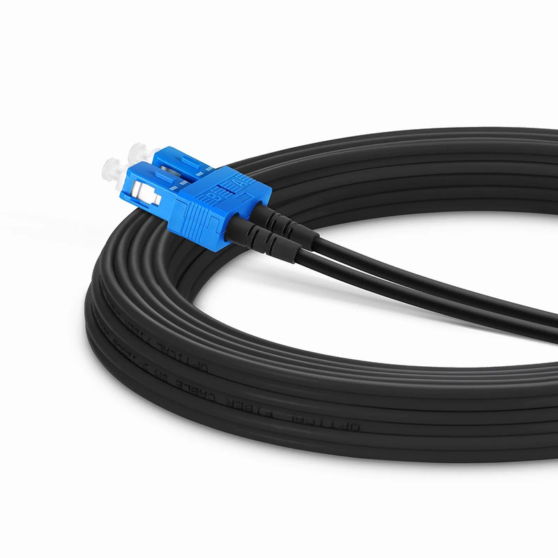 SFPS 15m (49ft) Industrial Armored Fiber Patch Cable, LC UPC to SC UPC, Duplex, 2 Fibers, Single Mode (OS2), TPU SFPS