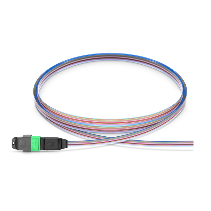 SFPS 1m (3ft) MTP® Fiber Pigtail, MTP-12A® APC (Male) to Unterminated, 12 Fibers, Single Mode (OS2), Unjacketed, 12-Color SFPS