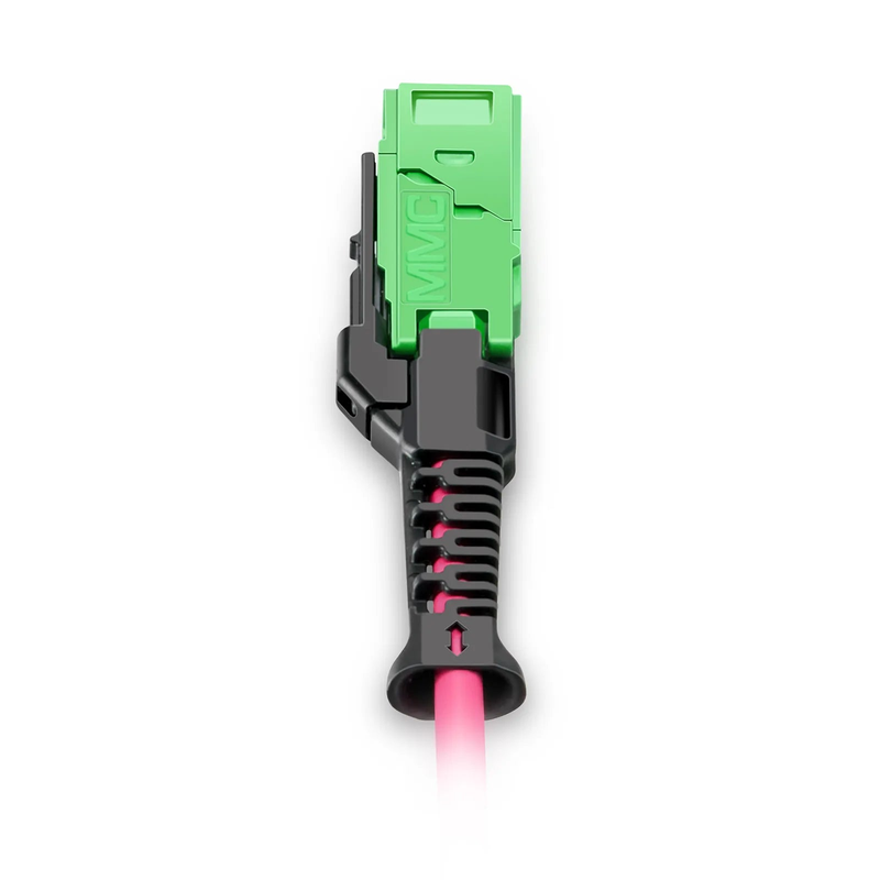 SFPS 1m (3ft) MMC Harness, MMC-16 APC (Female) to 8 x LC UPC Duplex, 16 Fibers, Multimode (OM4), Plenum (OFNP), 0.35dB Max, Jumper Polarity, Magenta SFPS