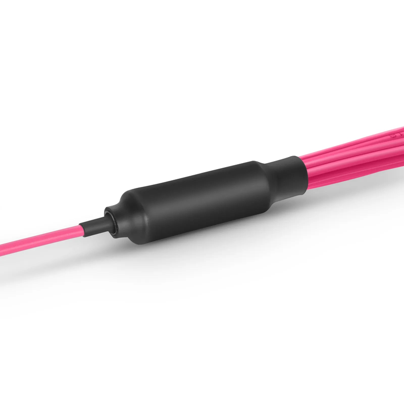 SFPS 1m (3ft) MMC Harness, MMC-16 APC (Female) to 8 x LC UPC Duplex, 16 Fibers, Multimode (OM4), Plenum (OFNP), 0.35dB Max, Jumper Polarity, Magenta SFPS
