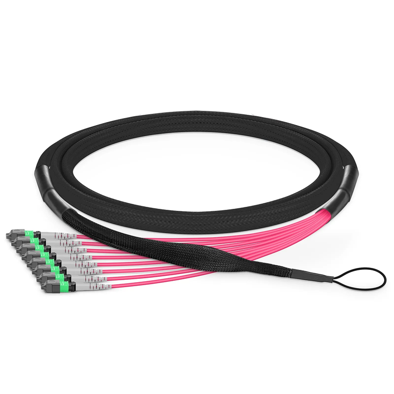 SFPS NVIDIA/Mellanox InfiniBand & Ethernet Compatible Customized MTP®-8 Jumper, MTP®-8 APC (Female) to MTP®-8 APC (Female), 64-256 Fibers, Multimode (OM4), 0.35dB Max, Type B SFPS