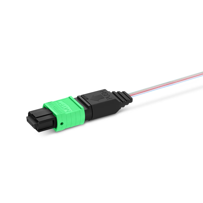 SFPS 1m (3ft) MTP® Fiber Pigtail, MTP-12A® APC (Female) to Unterminated, 12 Fibers, Single Mode (OS2), Unjacketed, 12-Color SFPS