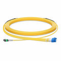 SFPS 30m (98ft) MTP® Hybrid Trunk Cable, MTP®-8 APC (Female) to 4 LC UPC Duplex Uniboot, 16 Fibers, Single Mode (OS2), Plenum (OFNP), 0.35dB Max, Type B, Double Jacket, Yellow SFPS