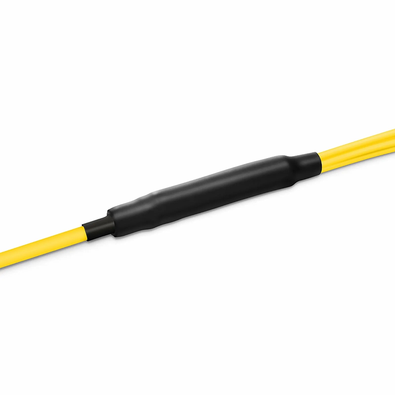 SFPS 30m (98ft) MTP® Hybrid Trunk Cable, MTP®-8 APC (Female) to 4 LC UPC Duplex Uniboot, 8 Fibers, Single Mode (OS2), Plenum (OFNP), 0.35dB Max, Type B, Double Jacket, Yellow SFPS