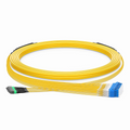 SFPS 30m (98ft) MTP® Hybrid Trunk Cable, MTP®-12 APC (Female) to 6 LC UPC Duplex Uniboot, 48 Fibers, Single Mode (OS2), Plenum (OFNP), 0.35dB Max, Type B, Double Jacket, Yellow SFPS