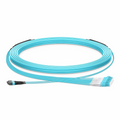 SFPS 30m (98ft) MTP® Hybrid Trunk Cable, MTP®-12 UPC (Female) to 6 LC UPC Duplex Uniboot, 24 Fibers, Multimode (OM3), Plenum (OFNP), 0.20dB Max, Type B, Double Jacket, Aqua SFPS