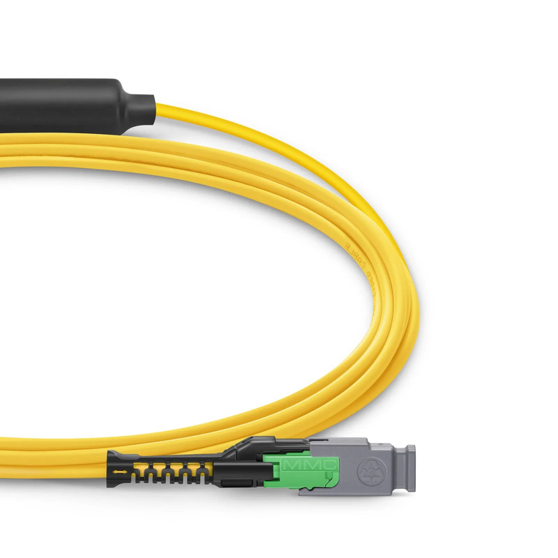 SFPS 3m (10ft) MMC Breakout Cable, MMC-24 APC (Female) to 3 x MTP®-8 APC (Female), 24 Fibers, Single Mode (OS2), Plenum (OFNP), 0.35dB Max, Jumper Polarity, Yellow SFPS