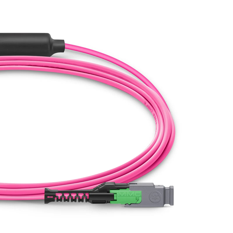SFPS 1m (3ft) MMC Breakout Cable, MMC-24 APC (Female) to 3 x MTP®-8 APC (Female), 24 Fibers, Multimode (OM4), Plenum (OFNP), 0.35dB Max, Jumper Polarity, Magenta SFPS