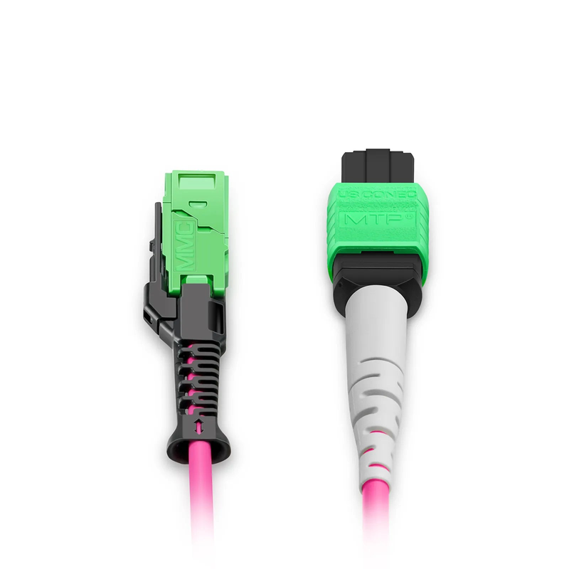 SFPS 1m (3ft) MMC Breakout Cable, MMC-24 APC (Female) to 3 x MTP®-8 APC (Female), 24 Fibers, Multimode (OM4), Plenum (OFNP), 0.35dB Max, Jumper Polarity, Magenta SFPS