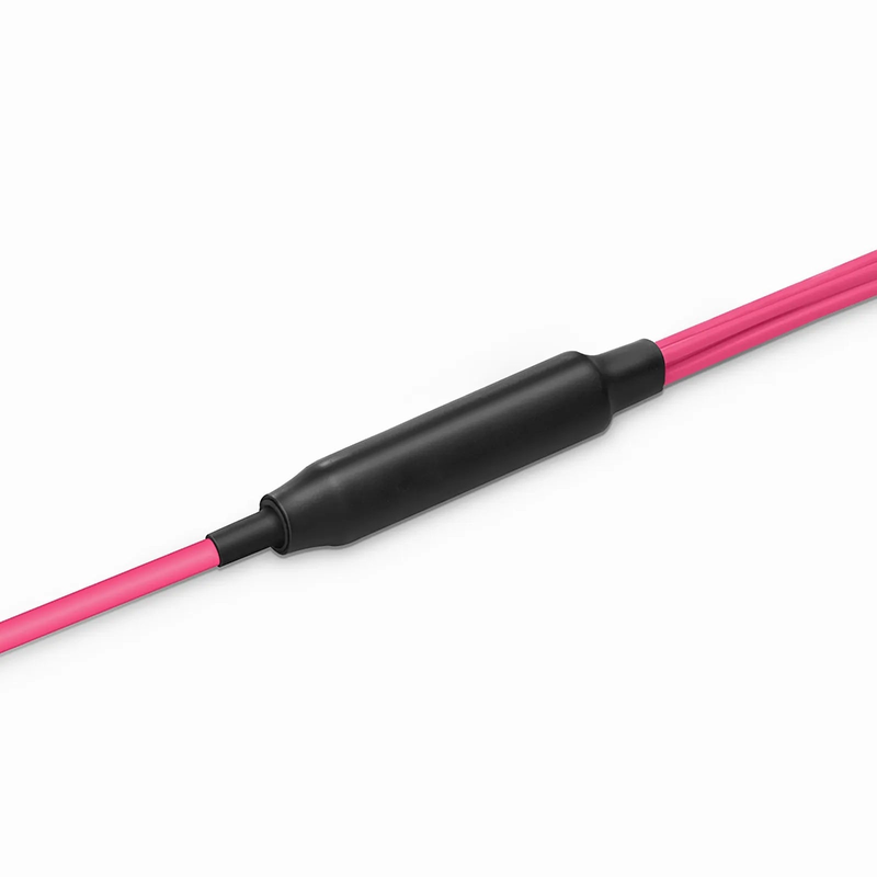 SFPS 30m (98ft) MTP® Hybrid Trunk Cable, MTP®-8 UPC (Female) to 4 LC UPC Duplex Uniboot, 8 Fibers, Multimode (OM4), Plenum (OFNP), 0.20dB Max, Type B, Double Jacket, Magenta SFPS