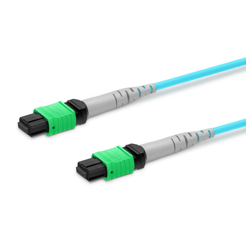 SFPS NVIDIA/Mellanox MFP7E20-N001 Compatible 1m (3ft) MTP® Breakout Cable, MTP®-12 APC (Female) to 2 x MTP®-4 APC (Female), 8 Fibers, Multimode (OM3), Dual Rated (OFNR/LSZH), 0.35dB Max, Type B, Aqua SFPS