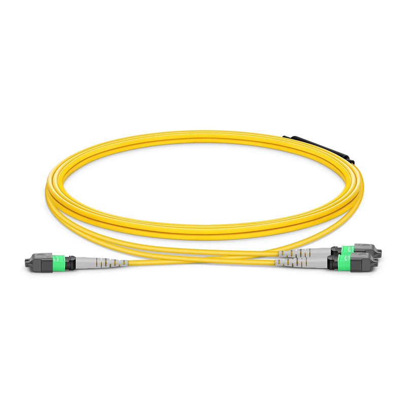SFPS NVIDIA/Mellanox MFP7E40-N015 Compatible 15m (49ft) MTP® Breakout Cable, MTP®-12 APC (Female) to 2 x MTP®-4 APC (Female), 8 Fibers, Single Mode (OS2), Plenum (OFNP), 0.35dB Max, Type B, Yellow SFPS