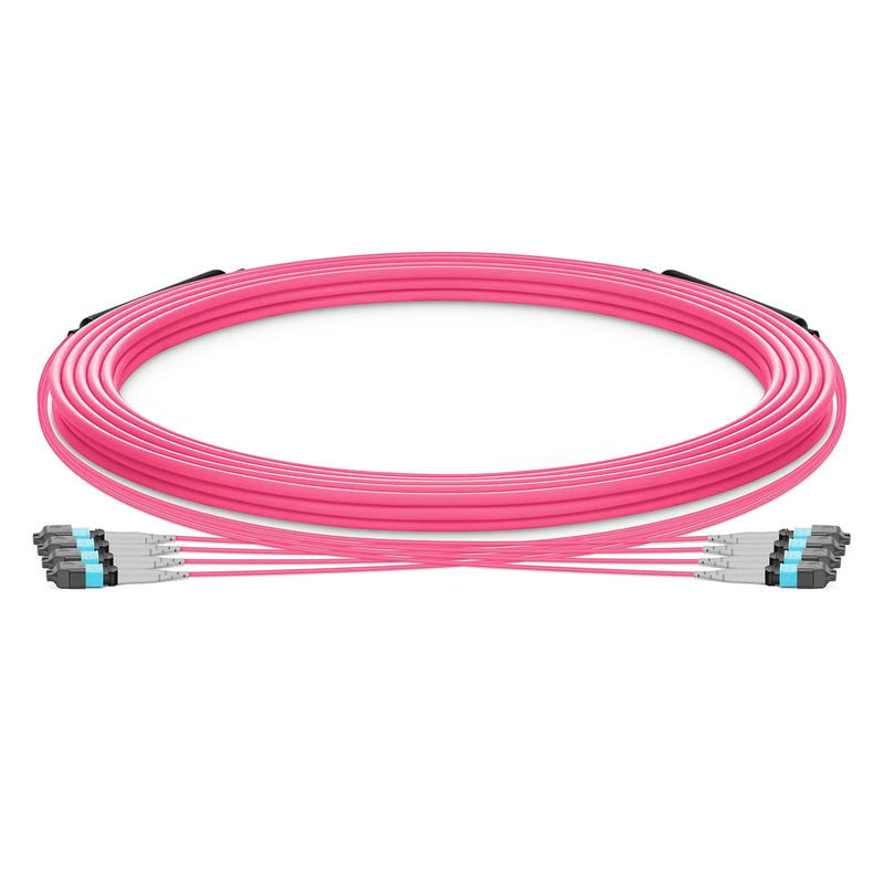 SFPS 30m (98ft) MTP® Trunk Cable, MTP®-8 UPC (Male) to MTP®-8 UPC (Male), 32 Fibers, Multimode (OM4), Plenum (OFNP), 0.20dB Max, Type B, Double Jacket, Magenta SFPS
