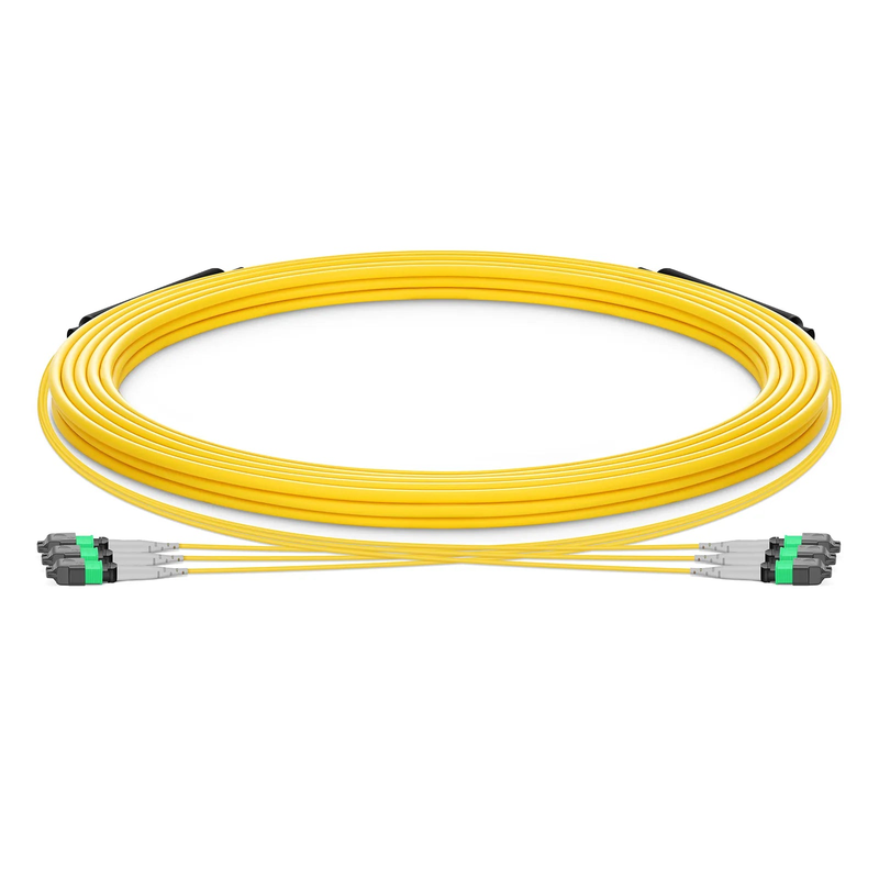SFPS 30m (98ft) MTP® Trunk Cable, MTP®-8 APC (Male) to MTP®-8 APC (Male), 24 Fibers, Single Mode (OS2), Plenum (OFNP), 0.35dB Max, Type B, Double Jacket, Yellow SFPS