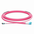 SFPS 30m (98ft) MTP® Hybrid Trunk Cable, MTP®-8 UPC (Male) to 4 LC UPC Duplex Uniboot, 16 Fibers, Multimode (OM4), Plenum (OFNP), 0.20dB Max, Type B, Double Jacket, Magenta SFPS