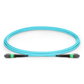 SFPS 2m (7ft) MTP® Jumper, MTP®-16 APC (Female) to MTP®-16 APC (Female), 16 Fibers, Multimode (OM3), Plenum (OFNP), 0.35dB Max, Crossover, Aqua SFPS