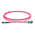 SFPS 2m (7ft) MTP® Breakout Cable, MTP®-16 APC (Female) to 2 x MTP®-8 APC (Female), 16 Fibers, Multimode (OM4), Plenum (OFNP), 0.35dB Max, Crossover, Magenta SFPS