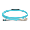 SFPS 5m (16ft) MTP® Harness, MTP®-8 UPC (Female) to 4 x LC UPC Duplex, 8 Fibers, Multimode (OM4), Plenum (OFNP), 0.35dB Max, Type B, 1m Equal Breakout Length, Aqua SFPS