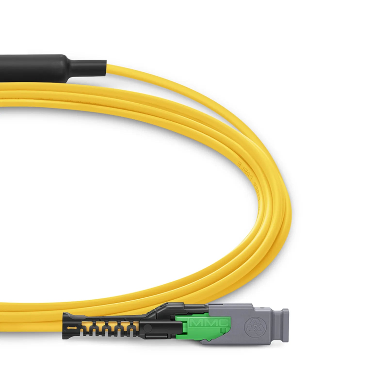SFPS 3m (10ft) MMC Breakout Cable, MMC-16 APC (Female) to 2 x MTP®-8 APC (Female), 16 Fibers, Single Mode (OS2), Plenum (OFNP), 0.35dB Max, Jumper Polarity, Yellow SFPS