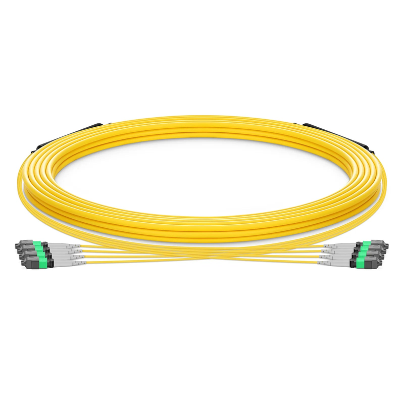 SFPS 30m (98ft) MTP® Trunk Cable, MTP®-8 APC (Female) to MTP®-8 APC (Female), 32 Fibers, Single Mode (OS2), Plenum (OFNP), 0.35dB Max, Type B, Double Jacket, Yellow SFPS