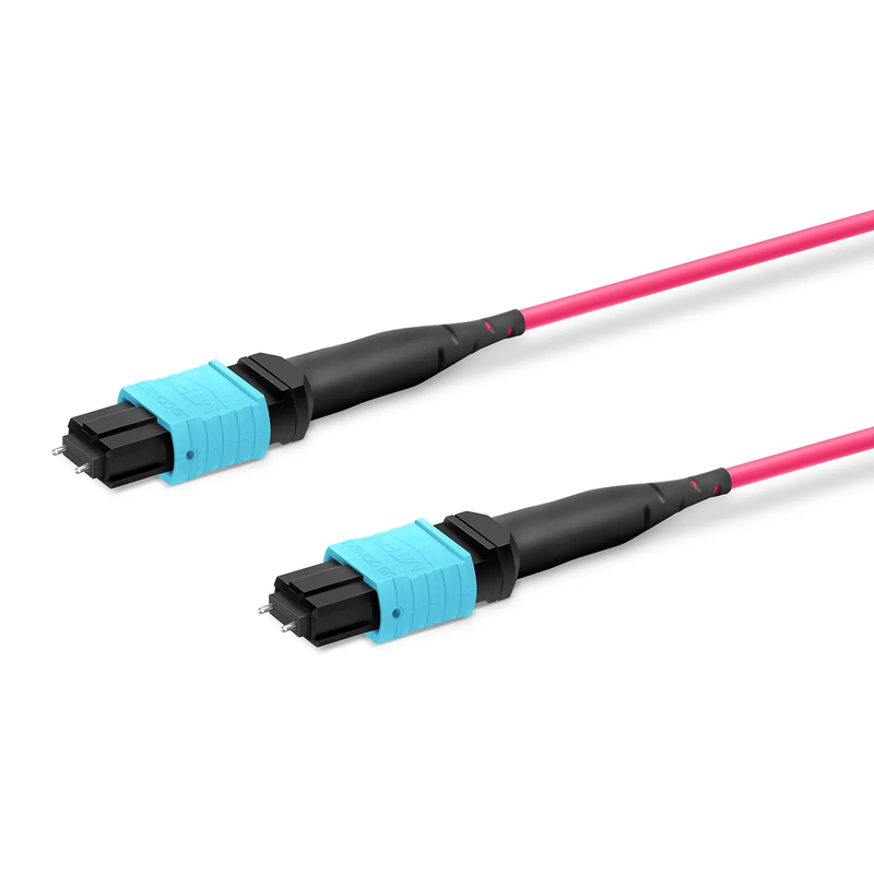 SFPS 30m (98ft) MTP® Trunk Cable, MTP®-12 UPC (Male) to MTP®-12 UPC (Male), 12 Fibers, Multimode (OM4), Plenum (OFNP), 0.20dB Max, Type B, Double Jacket, Magenta SFPS