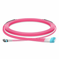 SFPS 30m (98ft) MTP® Hybrid Trunk Cable, MTP®-8 UPC (Female) to 4 LC UPC Duplex Uniboot, 24 Fibers, Multimode (OM4), Plenum (OFNP), 0.20dB Max, Type B, Double Jacket, Magenta SFPS