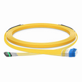 SFPS 30m (98ft) MTP® Hybrid Trunk Cable, MTP®-8 APC (Female) to 4 LC UPC Duplex Uniboot, 32 Fibers, Single Mode (OS2), Plenum (OFNP), 0.35dB Max, Type B, Double Jacket, Yellow SFPS