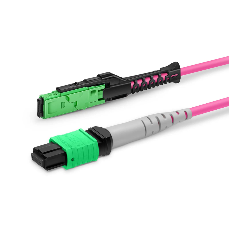 SFPS 2m (7ft) MMC Breakout Cable, MMC-24 APC (Female) to 3 x MTP®-8 APC (Female), 24 Fibers, Multimode (OM4), Plenum (OFNP), 0.35dB Max, Jumper Polarity, Magenta SFPS