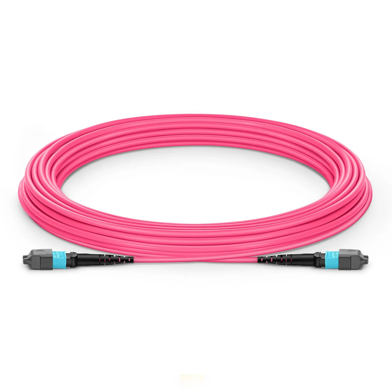 SFPS 25m (82ft) MTP® Jumper, MTP®-12 UPC (Female) to MTP®-12 UPC (Female), 12 Fibers, Multimode (OM4), Plenum (OFNP), 0.35dB Max, Type B, Magenta SFPS