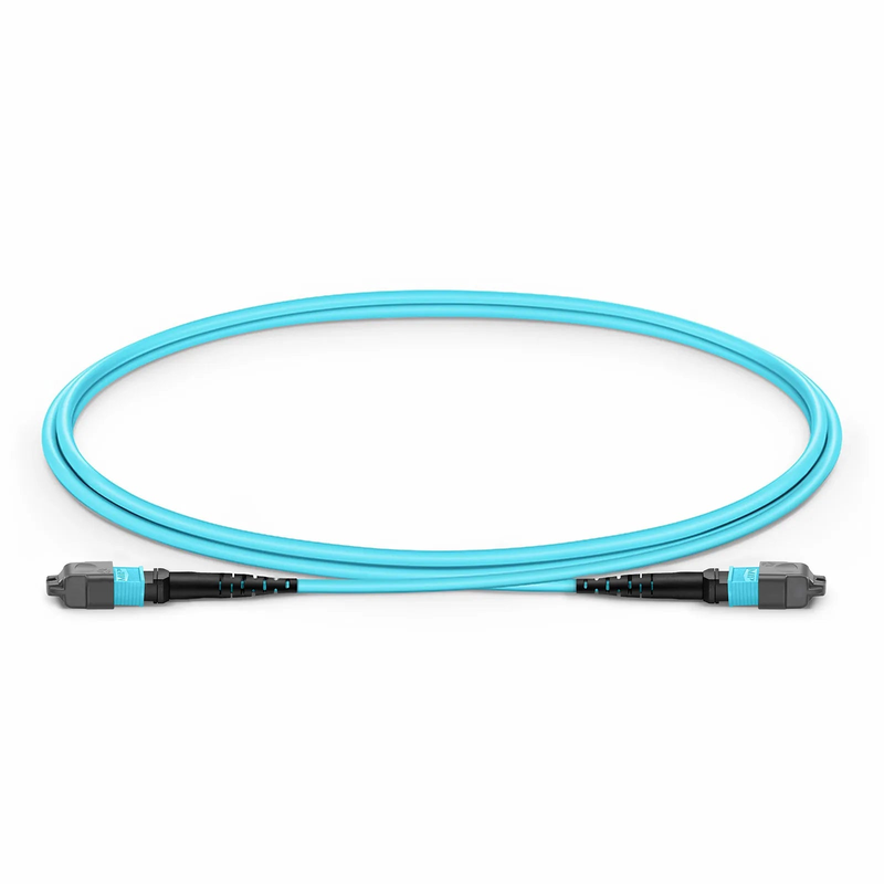 SFPS 1m (3ft) MTP® Jumper, MTP®-12 UPC (Female) to MTP®-12 UPC (Female), 12 Fibers, Multimode (OM3), Plenum (OFNP), 0.35dB Max, Type B, Aqua SFPS