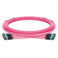 SFPS 20m (66ft) MTP® Trunk Cable, MTP®-12 UPC (Female) to MTP®-12 UPC (Female), 144 Fibers, Multimode (OM4), Plenum (OFNP), 0.20dB Max, Type B, Double Jacket, Magenta SFPS