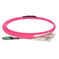 SFPS 2m (7ft) MMC Harness, MMC-16 APC (Female) to 8 x LC UPC Duplex, 16 Fibers, Multimode (OM4), Plenum (OFNP), 0.35dB Max, Jumper Polarity, Magenta SFPS