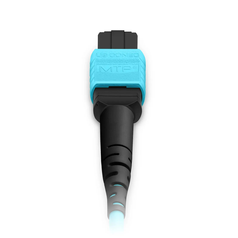 SFPS 2m (7ft) MTP® Jumper, MTP®-12 UPC (Female) to MTP®-12 UPC (Female), 12 Fibers, Multimode (OM3), Plenum (OFNP), 0.35dB Max, Type B, Aqua SFPS