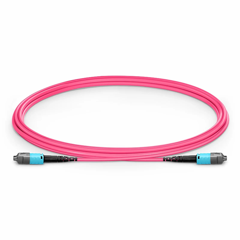 SFPS 2m (7ft) MTP® PRO Jumper, MTP® PRO-12 UPC (Male) to MTP® PRO-12 UPC (Male), 12 Fibers, Multimode (OM4), Plenum (OFNP), 0.35dB Max, Type B, Magenta SFPS