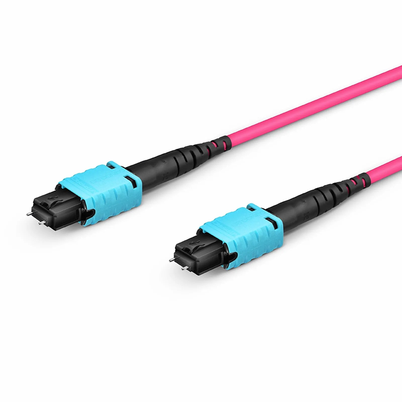 SFPS 2m (7ft) MTP® PRO Jumper, MTP® PRO-12 UPC (Male) to MTP® PRO-12 UPC (Male), 12 Fibers, Multimode (OM4), Plenum (OFNP), 0.35dB Max, Type B, Magenta SFPS