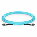 SFPS 5m (16ft) MTP® Jumper, MTP®-12 UPC (Female) to MTP®-12 UPC (Female), 12 Fibers, Multimode (OM3), Plenum (OFNP), 0.35dB Max, Type A, Aqua SFPS