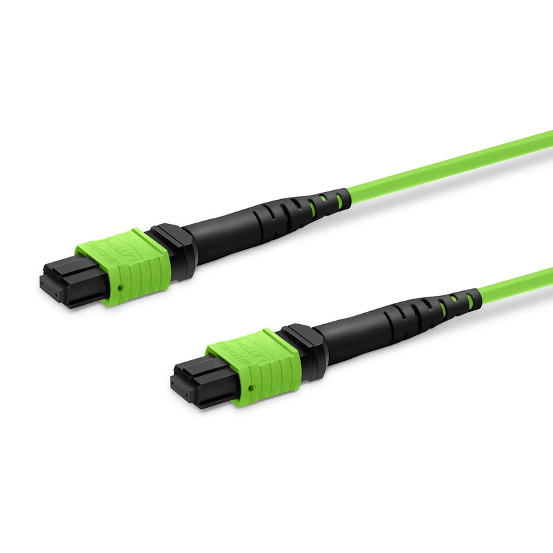 SFPS 1m (3ft) MTP® Jumper, MTP®-12 UPC (Female) to MTP®-12 UPC (Female), 12 Fibers, Multimode (OM5), Plenum (OFNP), 0.35dB Max, Type A, Lime Green SFPS