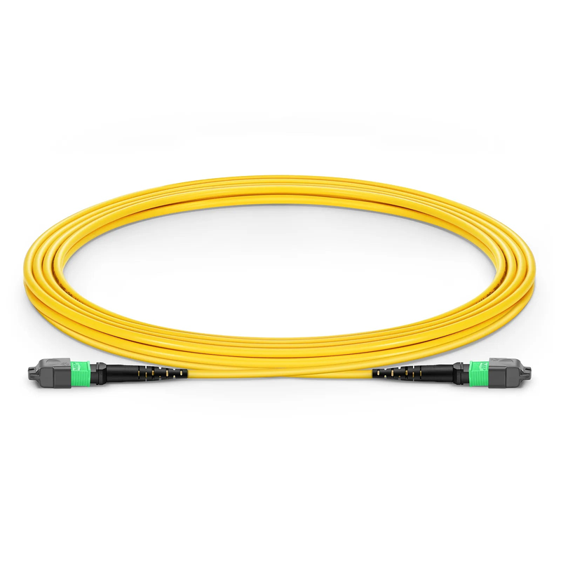 SFPS 3m (10ft) MTP® Jumper, MTP®-12 APC (Female) to MTP®-12 APC (Female), 12 Fibers, Single Mode (OS2), Plenum (OFNP), 0.35dB Max, Type B, Yellow SFPS