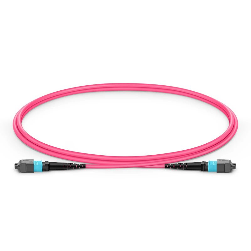 SFPS 1m (3ft) MTP® Jumper, MTP®-12 UPC (Female) to MTP®-12 UPC (Female), 12 Fibers, Multimode (OM4), Plenum (OFNP), 0.35dB Max, Type B, Magenta SFPS
