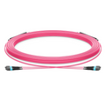 SFPS 30m (98ft) MTP® Trunk Cable, MTP®-12 UPC (Male) to MTP®-12 UPC (Male), 24 Fibers, Multimode (OM4), Plenum (OFNP), 0.20dB Max, Type A, Double Jacket, Magenta SFPS