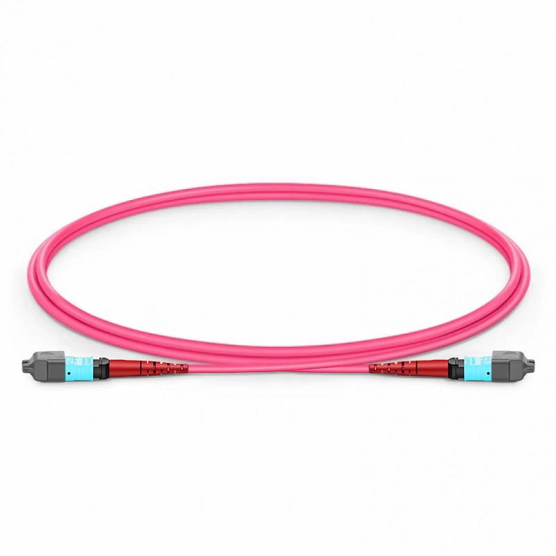 SFPS 1m (3ft) MTP® Jumper, MTP®-24 UPC (Female) to MTP®-24 UPC (Female), 24 Fibers, Multimode (OM4), Plenum (OFNP), 0.35dB Max, Type A, Magenta SFPS