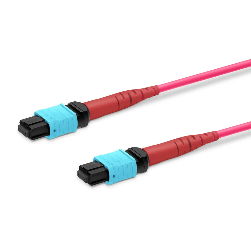 SFPS 1m (3ft) MTP® Jumper, MTP®-24 UPC (Female) to MTP®-24 UPC (Female), 24 Fibers, Multimode (OM4), Plenum (OFNP), 0.35dB Max, Type A, Magenta SFPS